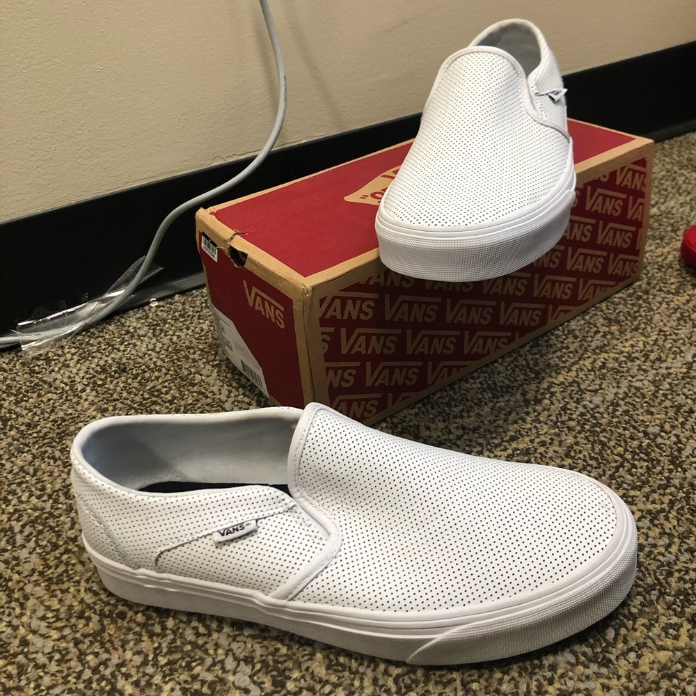 White Leather Vans 🌟